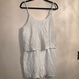 White Crochet Romper